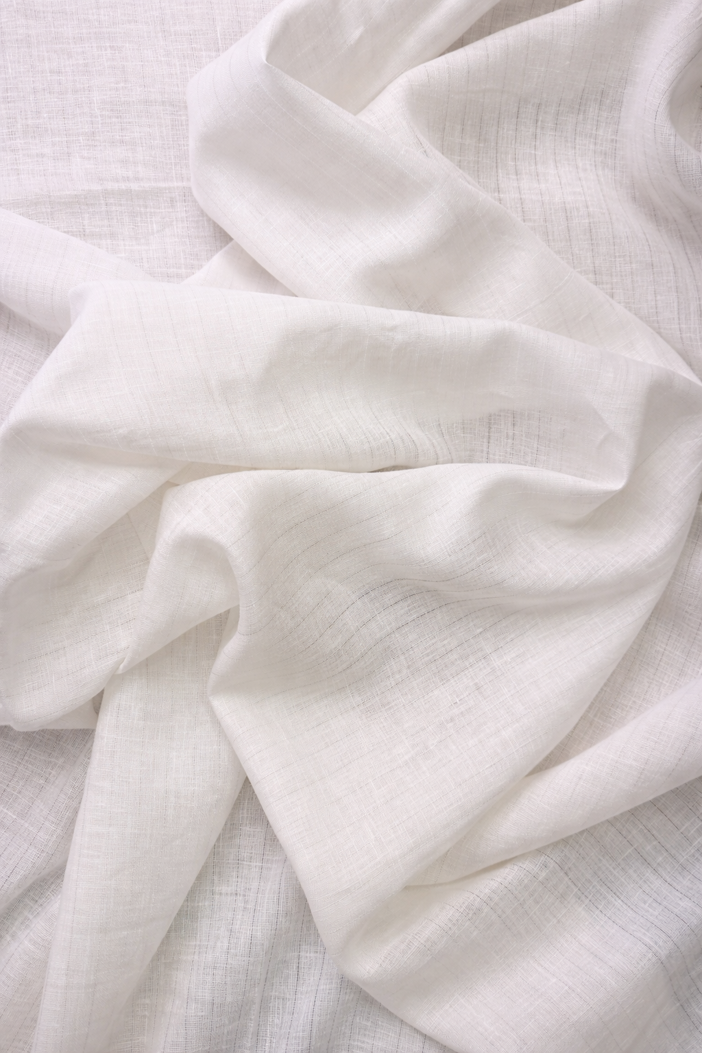 60 Lea White Fine Stripe Linen (Spaced Stripe)
